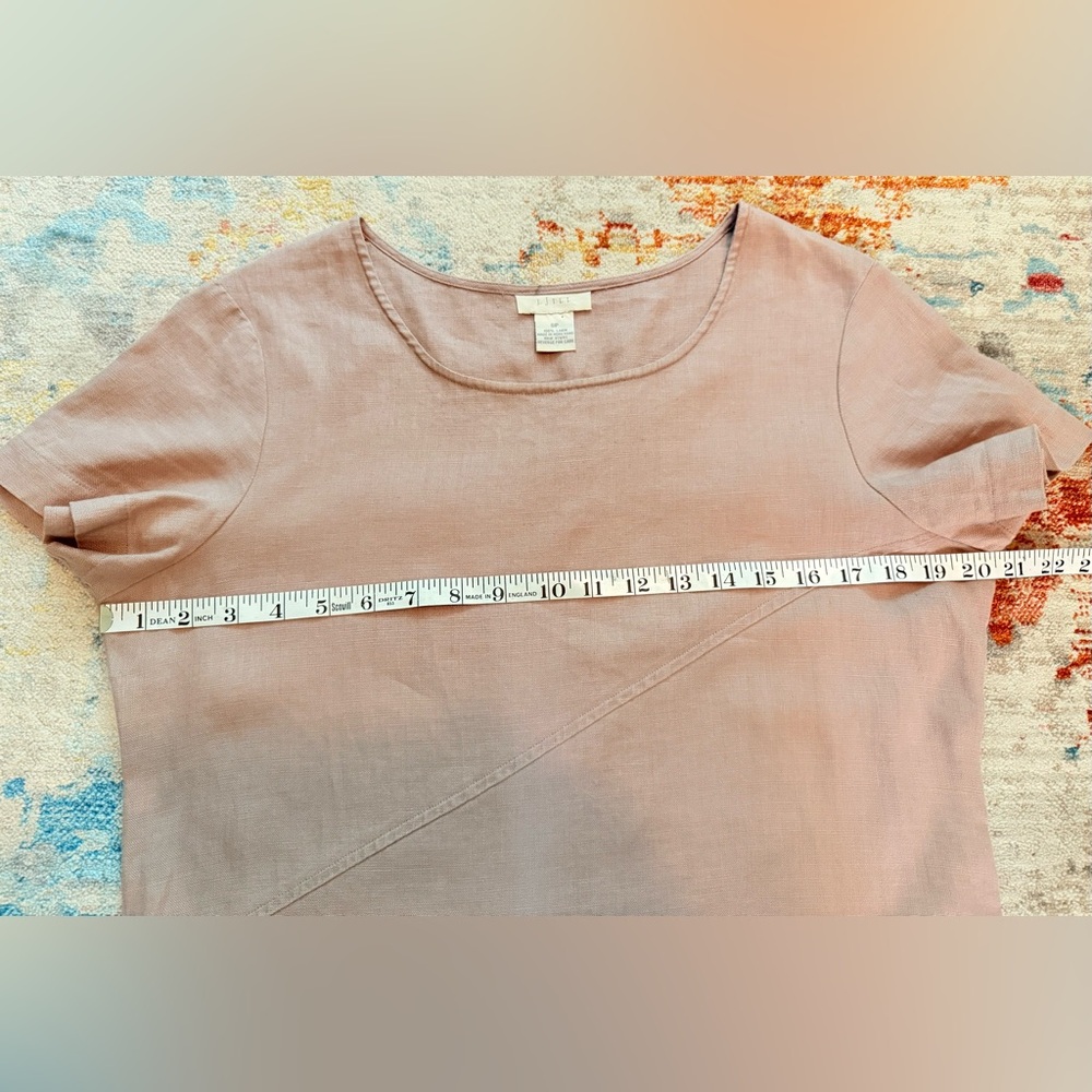 J.Jill Women 100% Linen Mini Dress color Mauve size SP short sleeve - Picture 6 of 7